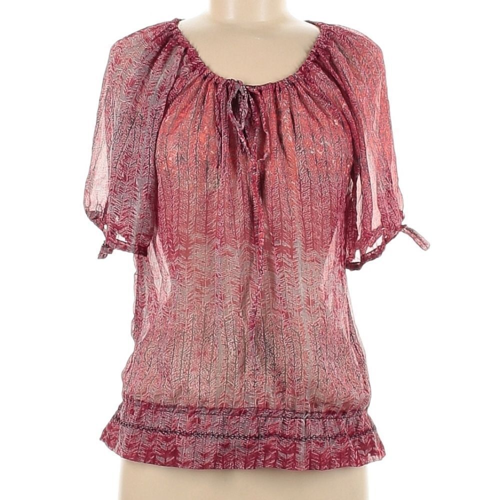 Southern Thread Short Sleeve Sheer Top